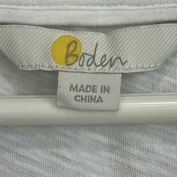 Boden Ivory Cottagecore Cotton Button Up Blouse Sz 22R Ruffle Neck Minimalist - Picture 3 of 16